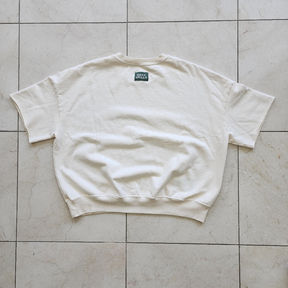 Daily Drills Cropped Sleeve Crew,  Sand, New